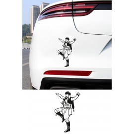 Zeybek Oto Sticker Efe Figürlü Araç Cam Sticker - Geleneksel Zeybek Figürlü Çıkartma 9x15cm