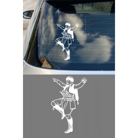 Zeybek Oto Sticker Efe Figürlü Araç Cam Sticker - Geleneksel Zeybek Figürlü Çıkartma 9x15cm