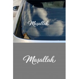 Maşallah Yazılı Oto Sticker - Araba Cam Yazı Sticker 20x5cm