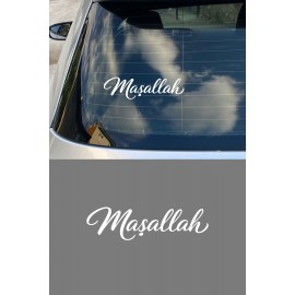 Maşallah Yazılı Oto Sticker - Araba Cam Yazı Sticker 20x5cm
