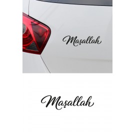Maşallah Yazılı Oto Sticker - Araba Cam Yazı Sticker 20x5cm