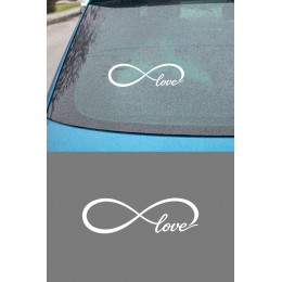 Love Sonsuzluk İşareti Sticker Araba Sticker - Aşk Yazılı Araç Motor Sticker 20x6cm