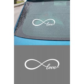 Love Sonsuzluk İşareti Sticker Araba Sticker - Aşk Yazılı Araç Motor Sticker 20x6cm