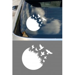 Özgürlük Temalı Kuş Sticker Araç Sticker - Uçan Kuşlar Oto Sticker 15x13cm