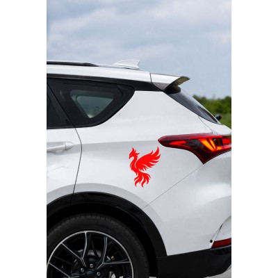 Anka Kuşu Oto Sticker - Güç Sembolü Anka Kuşu Araba Motor Sticker 12x15cm