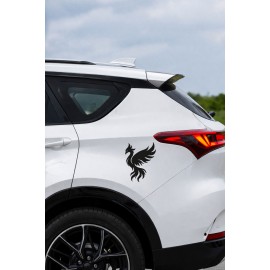 Anka Kuşu Oto Sticker - Güç Sembolü Anka Kuşu Araba Motor Sticker 12x15cm