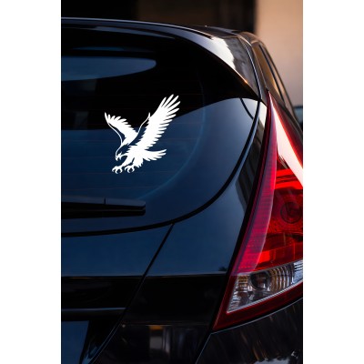 Agresif Kartal Oto Sticker Araç Sticker - Saldıran Kartal Çıkartma - Araba Motor Sticker 14x15cm