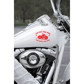 Motorcu Sticker - Biker Motorcycle Araç Motor Sticker - Live Fast Ride Hard Sticker 15x11cm