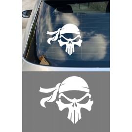 Kuru Kafa Figürlü Oto Sticker Araç Cam Sticker - Agresif Motor Araba Sticker 15x13cm