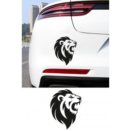 Kükreyen Aslan Oto Sticker - Agresif Aslan Sticker - Araba Motor Sticker 12x15cm