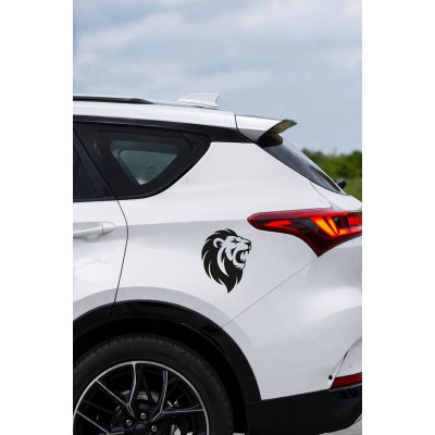 Kükreyen Aslan Oto Sticker - Agresif Aslan Sticker - Araba Motor Sticker 12x15cm