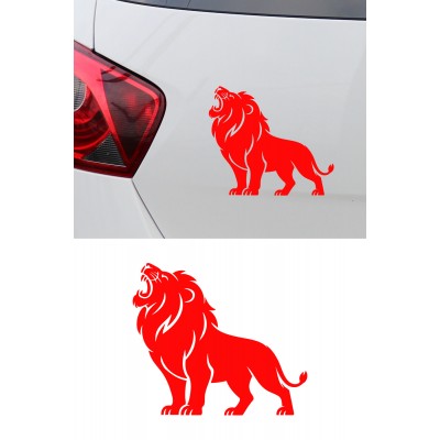 Kral Aslan Oto Sticker - Güçlü Aslan Figürlü Araç Sticker - Araba Aksesuar 15x13cm