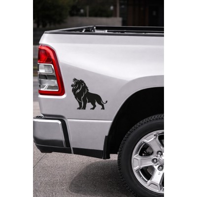 Kral Aslan Oto Sticker - Güçlü Aslan Figürlü Araç Sticker - Araba Aksesuar 15x13cm