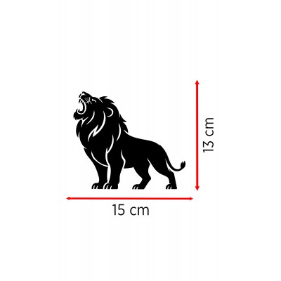 Kral Aslan Oto Sticker - Güçlü Aslan Figürlü Araç Sticker - Araba Aksesuar 15x13cm