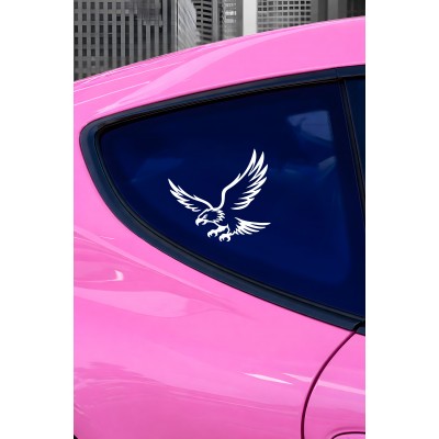 Yırtıcı Kartal Oto Sticker - Kartal Figürlü Araç Sticker 15x14cm