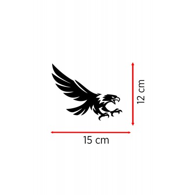 Yırtıcı Kartal Sticker Araç Cam Sticker - Kartal Oto Sticker 15x12cm