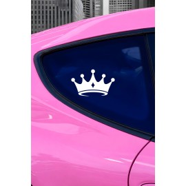 Modern Taç Oto Sticker Araç Aksesuar - Şık Taç Sticker - Araba Laptop Çıkartma 15x9cm