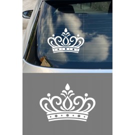 Zarif Taç Sticker - Araç Sticker Taç Tasarım - Araba Aksesuar Çıkartma 15x10cm