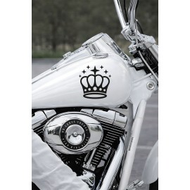 Yıldızlı Minimal Taç Oto Sticker - Taç Araç Cam Sticker 15x15cm