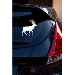 Geyik Oto Sticker - Avcı Araç Sticker - Doğa Temalı Araba Aksesuar 14x15cm