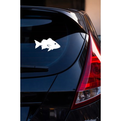 Balık Silüet Araç Cam Sticker - Balıkçı Sticker - Oto Sticker 15x8cm