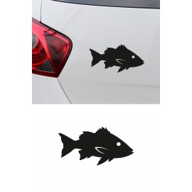 Balık Silüet Araç Cam Sticker - Balıkçı Sticker - Oto Sticker 15x8cm