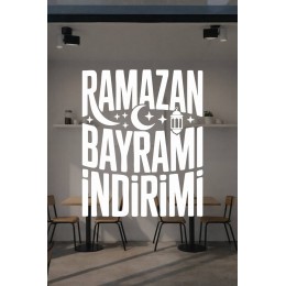 Ramazan Bayramı İndirimi Yazılı Sticker – Mağaza Vitrin Yazısı