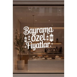 Bayrama Özel Fiyatlar Cam Sticker – Mağaza Vitrin Yazısı