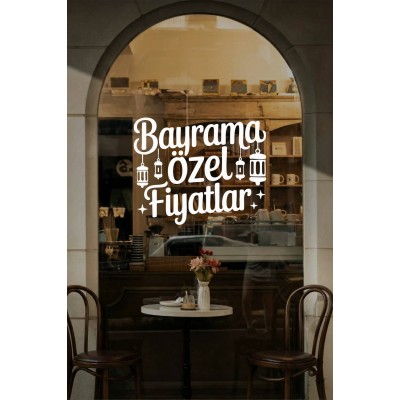 Bayrama Özel Fiyatlar Cam Sticker – Mağaza Vitrin Yazısı
