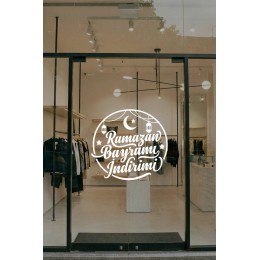  Ramazan Bayramı İndirimi Cam Vitrin Yazısı – Bayram Kampanyası Stickerı