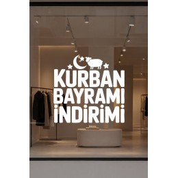 Kurban Bayramı İndirimi Yazılı Cam Sticker – Vitrin Yazısı
