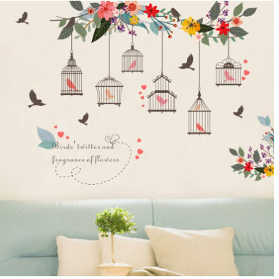 Çiçekçilere Özel Kuş Kafesi Sarmaşık Cam Vitrin Sticker Yapıştırma
