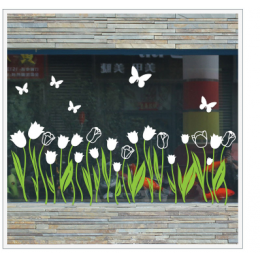 Çiçekçilere Özel Lale Dekorasyon Cam Vitrin Sticker Yapıştırma