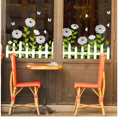 Çiçekçilere Özel Papatya Dekorasyon Cam Vitrin Sticker Yapıştırma