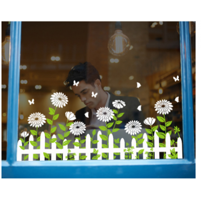 Çiçekçilere Özel Papatya Dekorasyon Cam Vitrin Sticker Yapıştırma