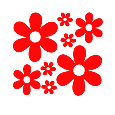 Kişiye Çiçekçilere Çoklu Papatya Deseni Sticker Yapıştırma