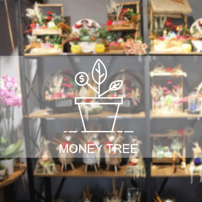 Kişiye Çiçekçilere Özel Money Tree Sticker Yapıştırma
