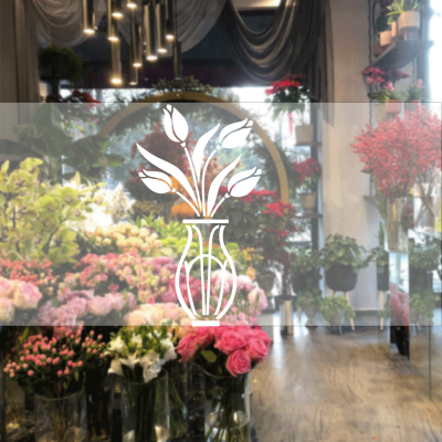 Kişiye Çiçekçilere Özel Saksıdaki Güller Sticker Yapıştırma