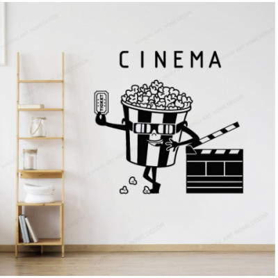 Movie Ticket Popcorn Duvar Sticker