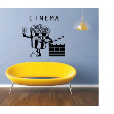 Movie Ticket Popcorn Duvar Sticker