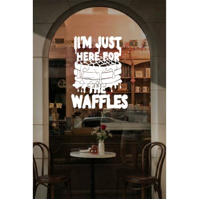 Kafe ve Restoranlara Özel Waffle Yazılı Cam Sticker – Kafe Vitrin Yazısı – Tatlıcı & Krep Dükkanı Cam Dekoru