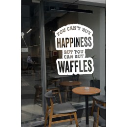 You Can’t Buy Happiness But You Can Buy Waffles Cam Sticker – Kafe & Tatlıcı Duvar Dekoru