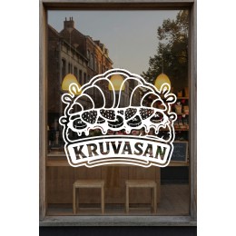 Kruvasan Kafe Vinil Sticker – Cam Vitrin & Duvar Çıkartması – Pastane Logo Sticker