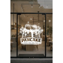 Pancake Kafe Vinil Sticker – Çikolata Oreo Lotus Bueno – Cam Vitrin Çıkartması – Pastane Sticker
