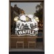 Waffle Kafe Vinil Duvar Sticker – Çilek Muz Oreo Süslemeli – Kafe Duvar & Cam Çıkartması
