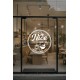 Kişiye Özel Kafe Logo Sticker - Kafe Dekorasyonu - İşletme Logosu Sticker - Kafe Vitrin & Duvar Çıkartması