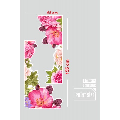 Aquarelle Pembe Beyaz Güller Mağaza Vitrin Cam Stickerı