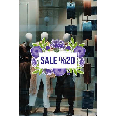 Blue And Green İlkbahar Yaz Koleksiyonu Mağaza Vitrin Cam Stickerı