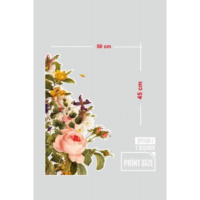 Fransız Bohem Roses Güller Vitrin Tacı ve Mağaza Vitrin Cam Stickerı