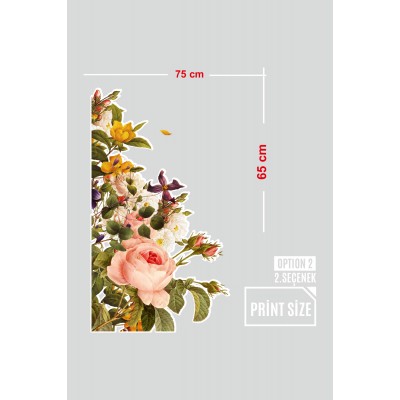 Fransız Bohem Roses Güller Vitrin Tacı ve Mağaza Vitrin Cam Stickerı